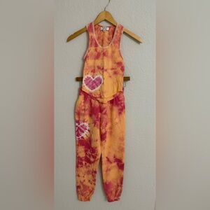 Frankies Bikinis Tie Dye Set Jogger Sweatpants With Pockets & Tank Top  Size XS